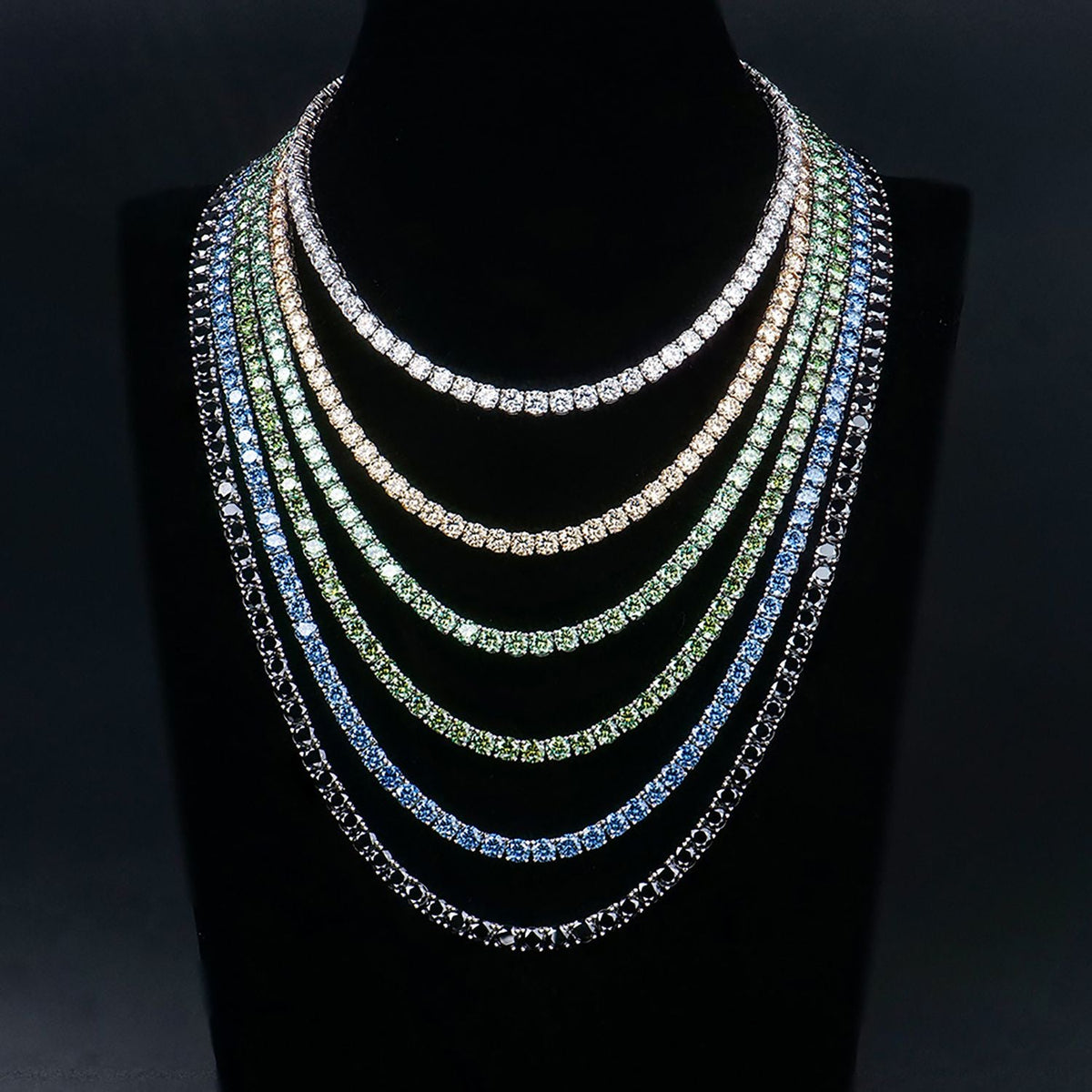 5mm Colorful VVS1 Moissanite Tennis Chain Necklace