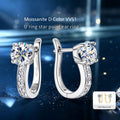 Minimalist U-Shape D Color VVS1 Moissanite Hoop Earrings