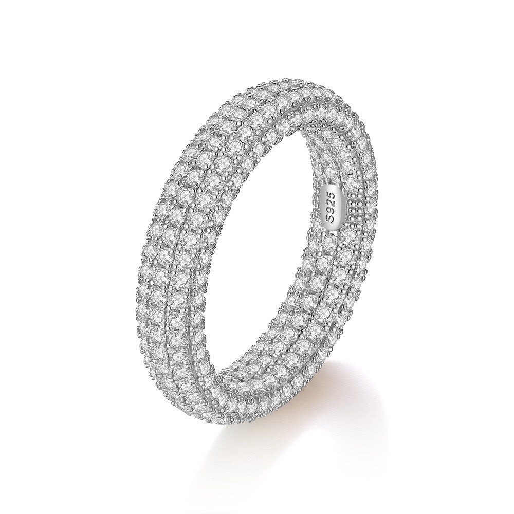 Full Iced Out Moissanite Hip Hop Pavé Eternity Ring