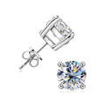 Minimalist 4-Prong D Color VVS1 Moissanite Stud Earrings