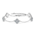5-Motif Clover D Color VVS1 Moissanite Charm Bracelet