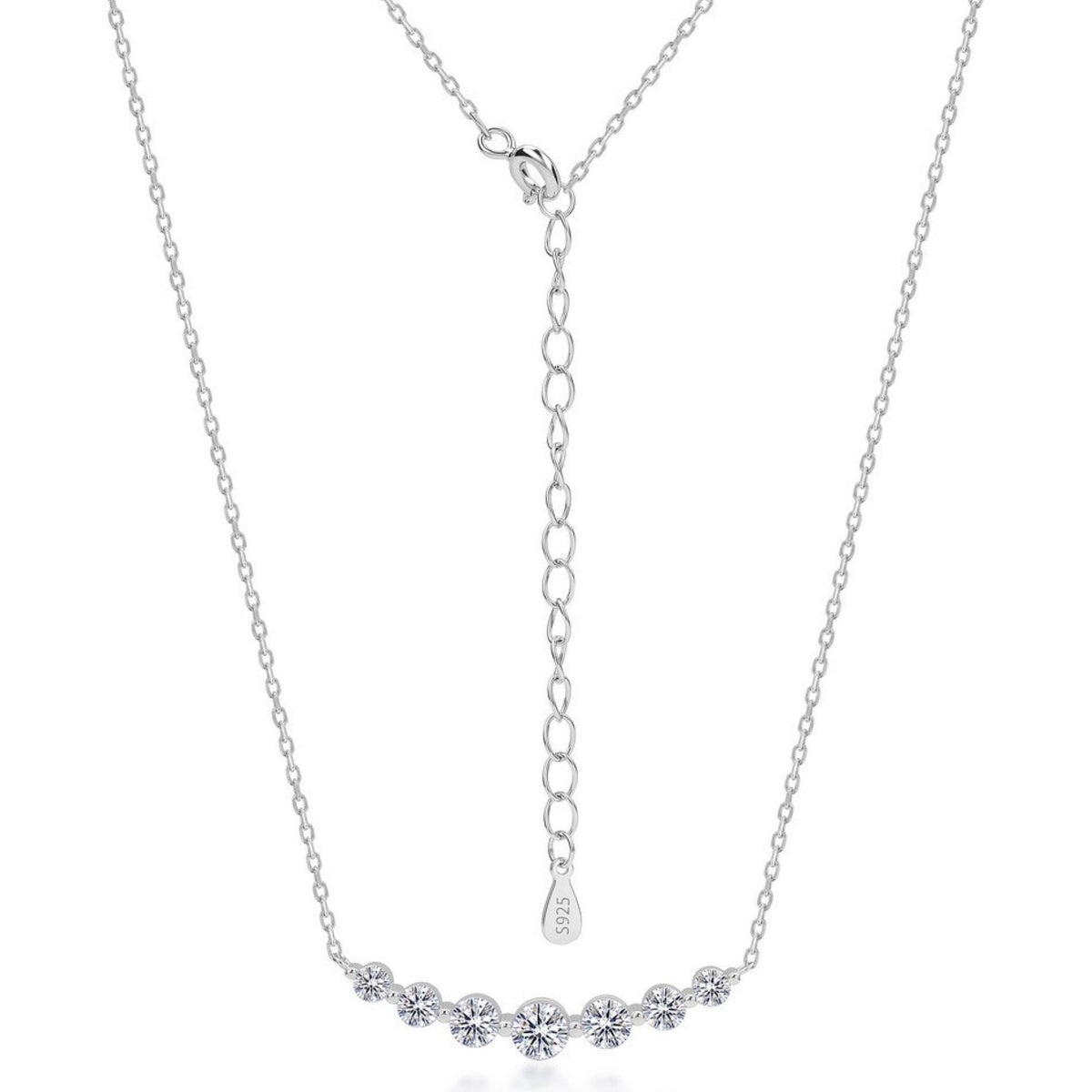 1.26 CTW Lab-Grown Diamond Curved Cluster Pendant Necklace