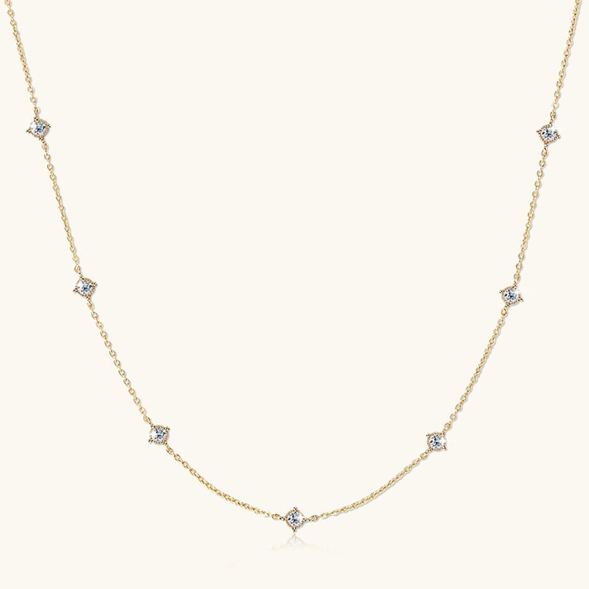 D Color VVS1 Seven Stars Moissanite Pendant Necklace