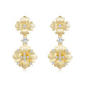 Daisy Flower D Color VVS1 Moissanite Drop Earrings in S925 Silver
