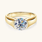 2.0 Carat D Color VVS1 Round Moissanite Bezel Solitaire Ring