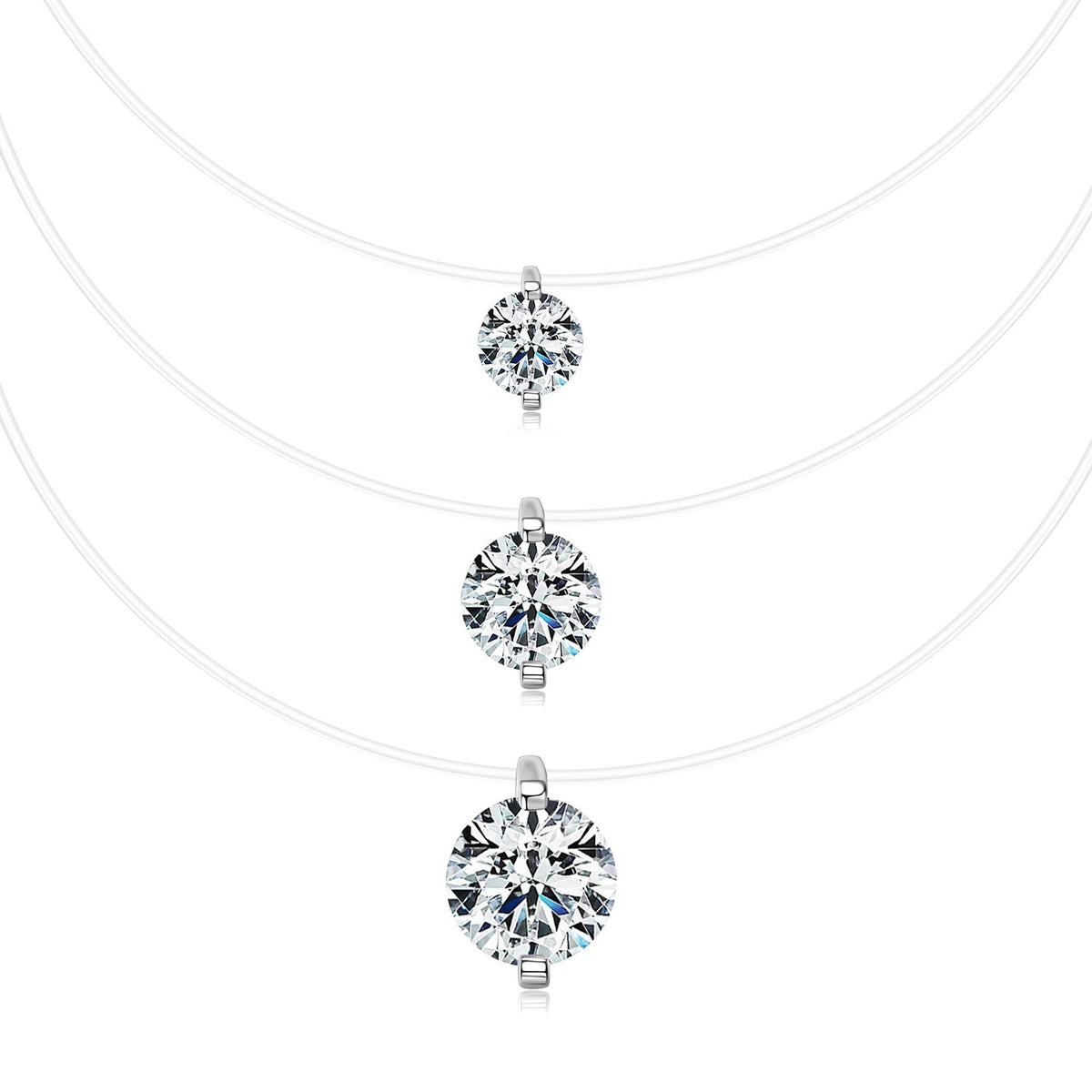 Tear of Mermaid D Color VVS1 Round Moissanite Pendant Necklace
