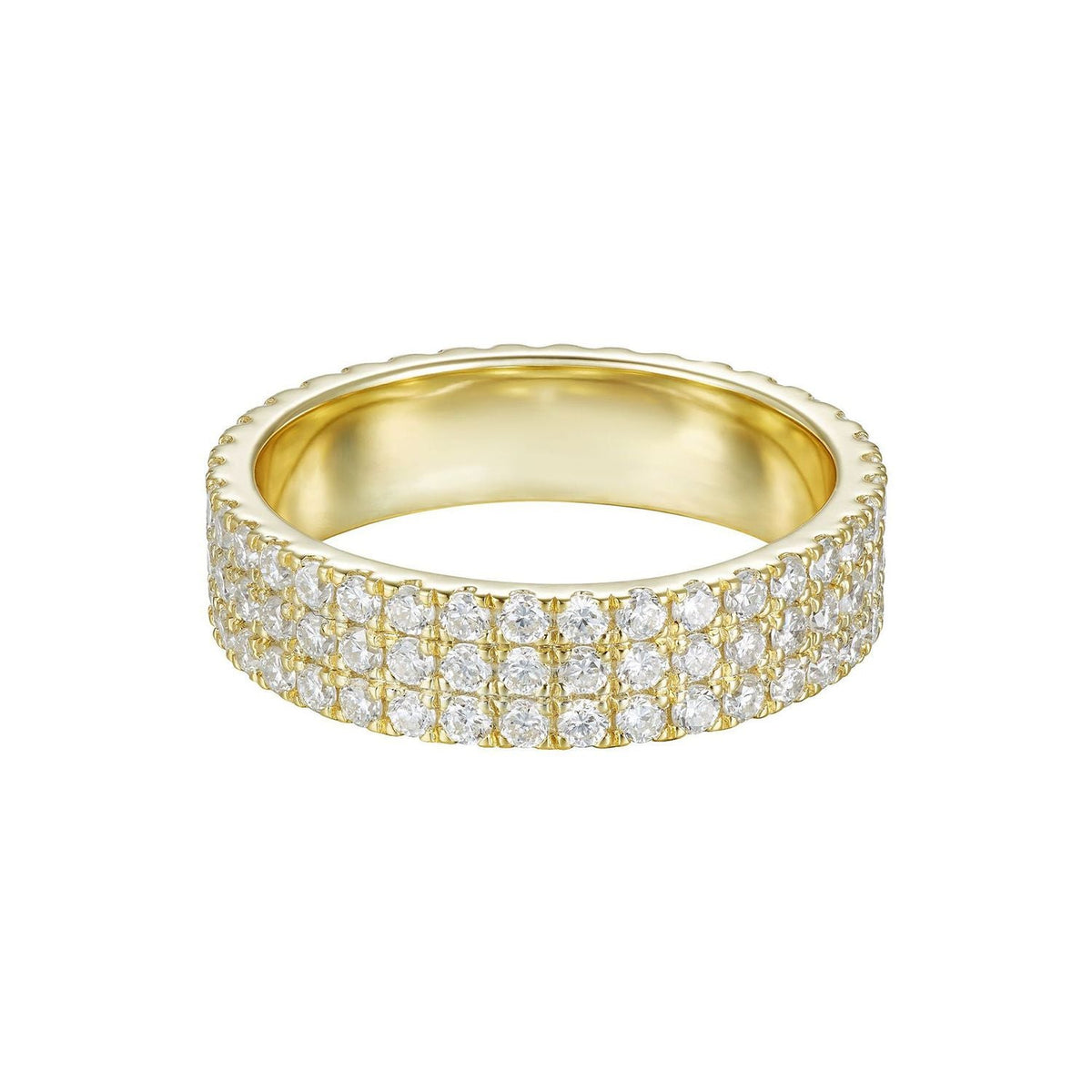 1.65 CTW Lab-Grown Diamond Triple-Row Pavé Eternity Band Ring