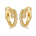 Serpent Scale Multi-Stone Moissanite Huggie Hoop Earrings