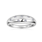 D Color VVS1 Moissanite 7-Stone Starry Sky Band Ring