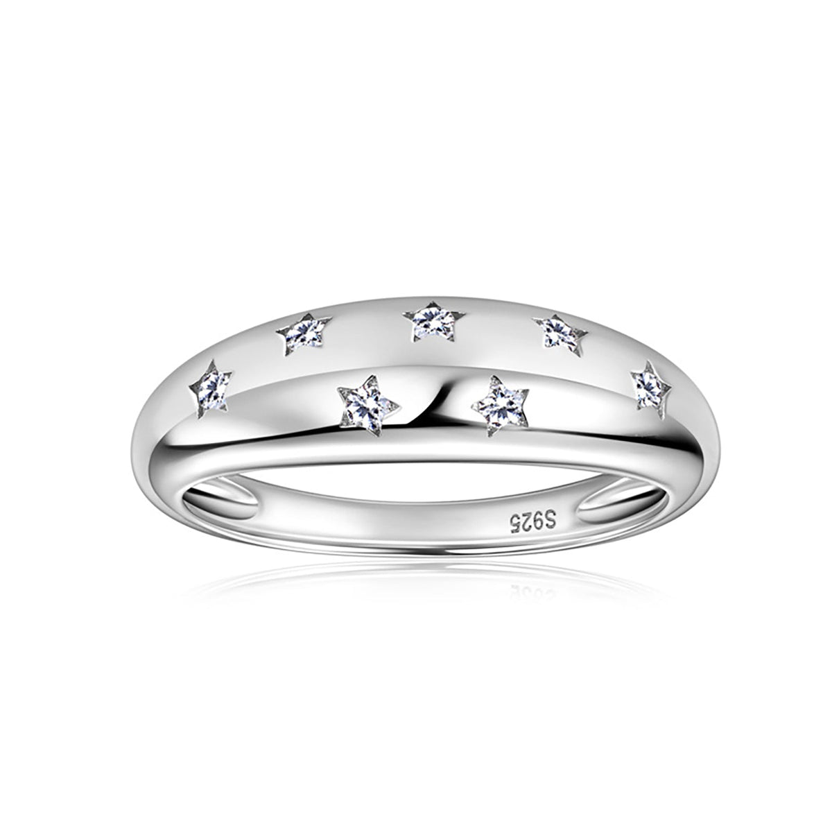 D Color VVS1 Moissanite 7-Stone Starry Sky Band Ring
