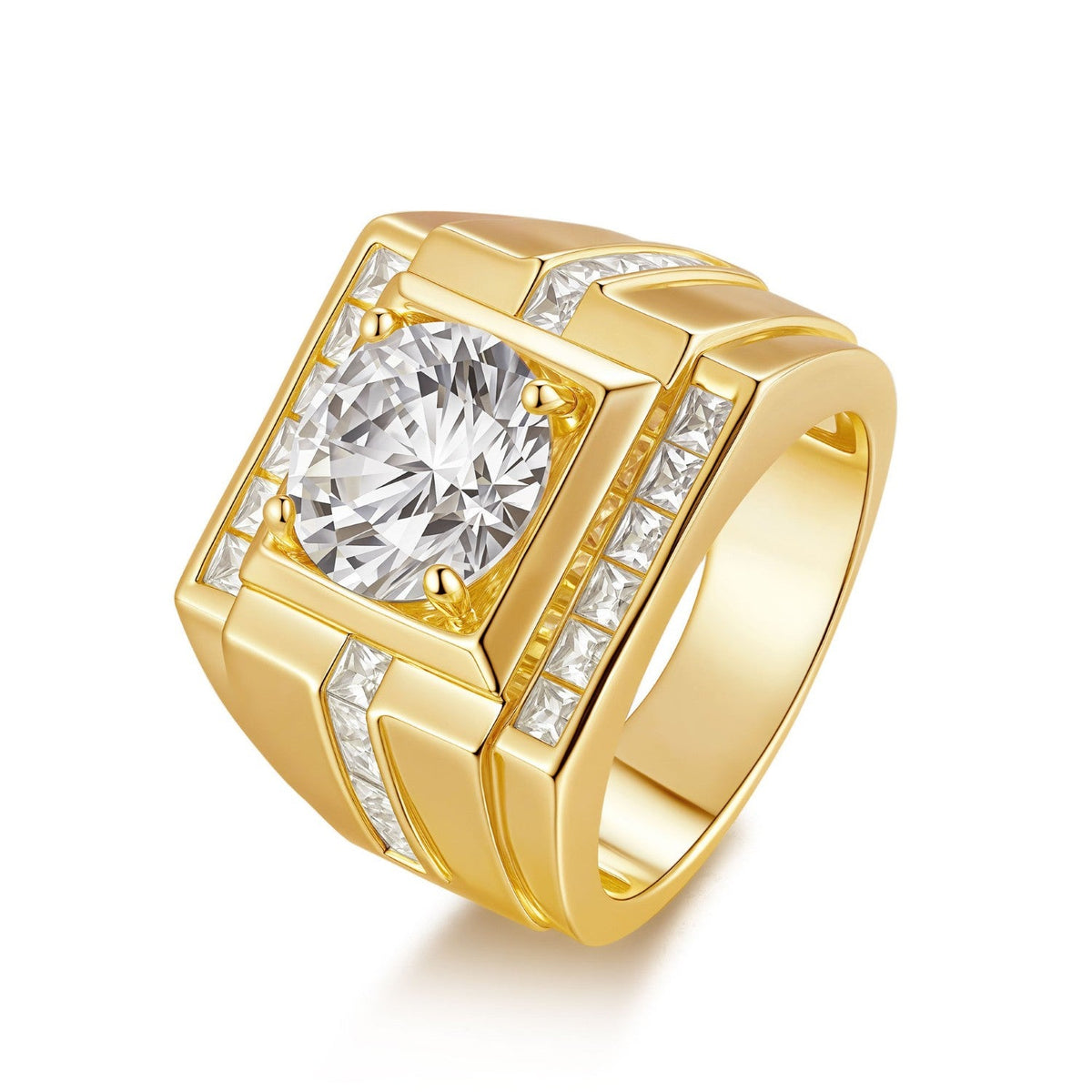 4ct Iced Out D Color VVS1 Moissanite Signet Ring
