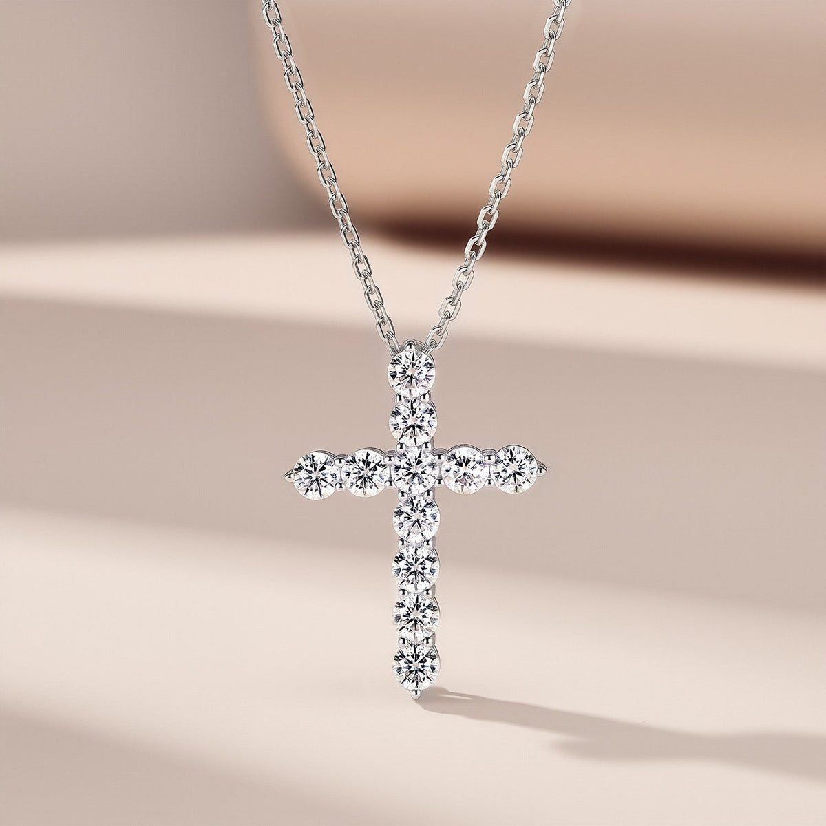 2.2ctw D Color VVS1 Classic Cross Moissanite Necklace