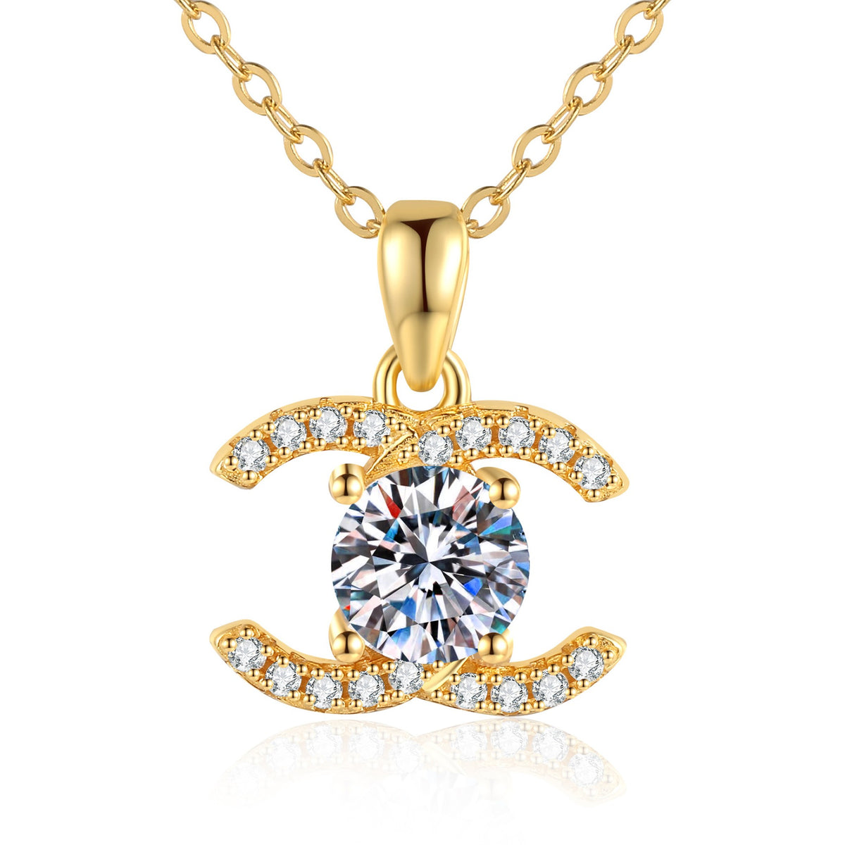 Elegant D Color VVS1 Moissanite Solitaire Pendant Necklace