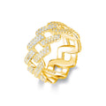 Iced Out D Color VVS1 Moissanite Cuban Link Ring