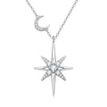 D Color VVS1 Eight-Point Star Moissanite Pendant Necklace