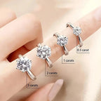 1–10 Carat Round D Color VVS1 Moissanite Ring