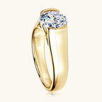 2.0 Carat D Color VVS1 Round Moissanite Bezel Solitaire Ring
