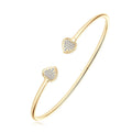 Heart-Shaped Pavé Moissanite Open Cuff Bracelet