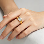 2.0 Carat D Color VVS1 Round Moissanite Bezel Solitaire Ring
