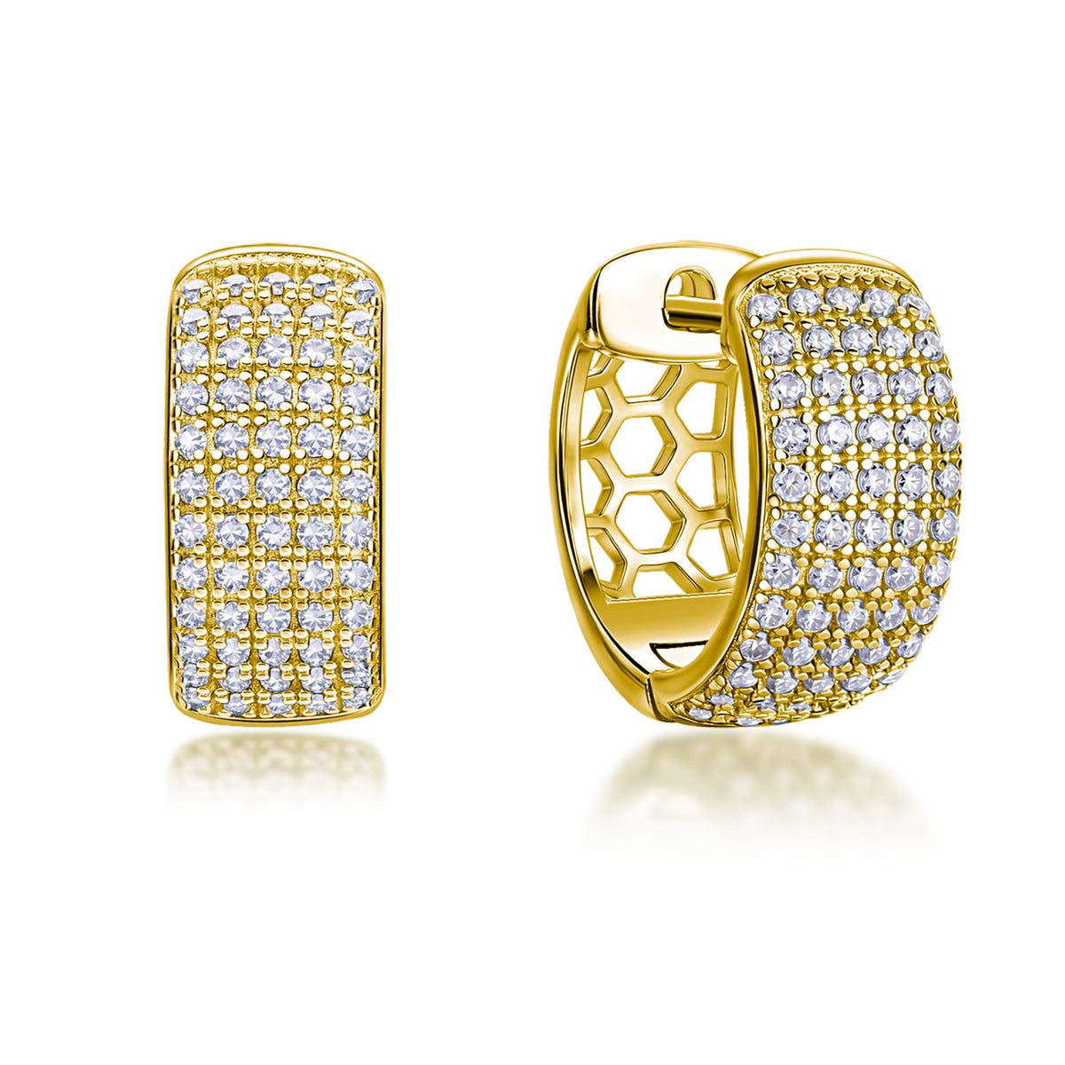 Hip-Hop Iced-Out Pavé Moissanite Huggie Hoop Earrings