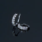 Contemporary D Color VVS1 Moissanite Multi-Stone Huggie Hoop Earrings
